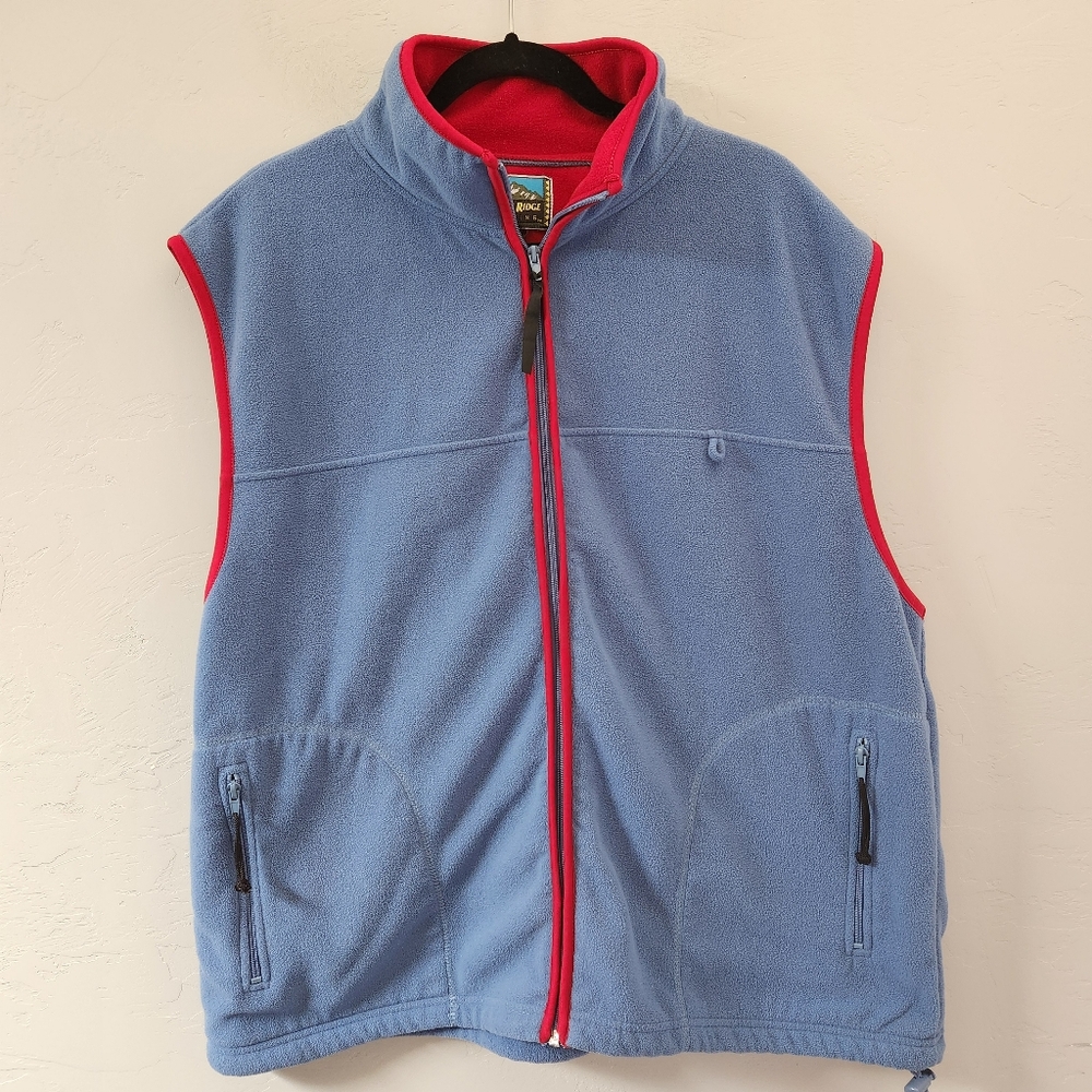 Roundy Ridge Blue Vest Size XL Full Zip Adjustable Side Pockets Outdoor Activity